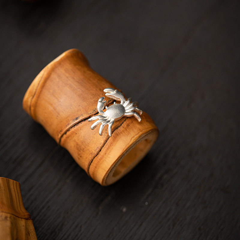 Luo Han tre gốc tre Nắp ấm nắp ấm trà nắp nhỏ màu bạc bàn trà cao cấp đồ trang trí cao cấp