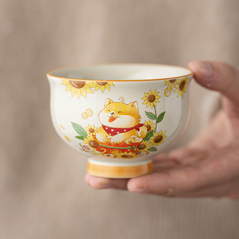 Tách trà gốm lớn có men tro, Tách trà gia đình tròn và trang nhã, Cốc chủ, Một mảnh.