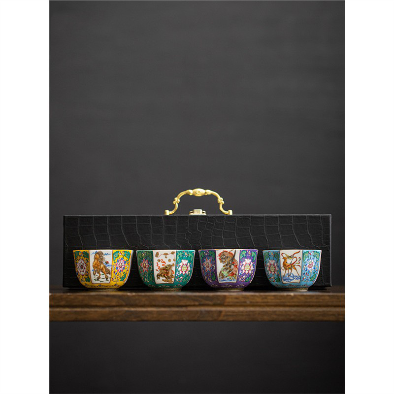 Bộ tách trà tráng men cao cấp Bafang Jucai Bộ trà Kung Fu Bộ trà gốm sứ dung tích lớn