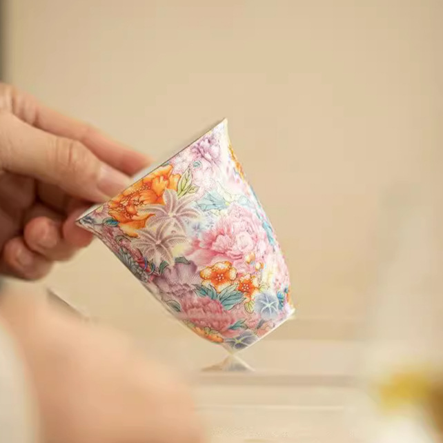 Cốc chủ nhân tráng men đa hoa tách trà bộ trà Kung Fu phong cách Trung Quốc cốc hương thơm cốc sản phẩm cá nhân cốc trà đơn