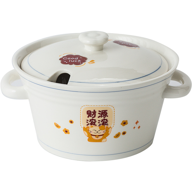 Nồi đất nung cao cấp, cấp thực phẩm, có nắp, dùng để hầm súp, thích hợp cho gia đình sử dụng.