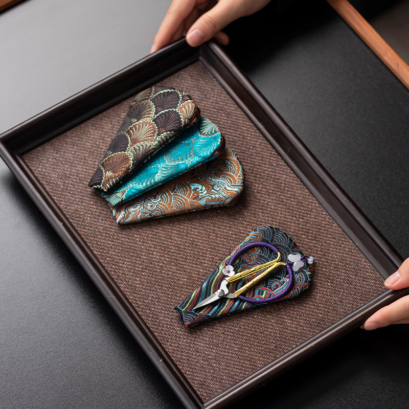 Phụ kiện trà đạo inox, dây buộc mini, kéo nhỏ, kéo nghệ thuật trà, túi trà, túi trà, cắt chỉ, đầu trà, phòng trà, cổ điển