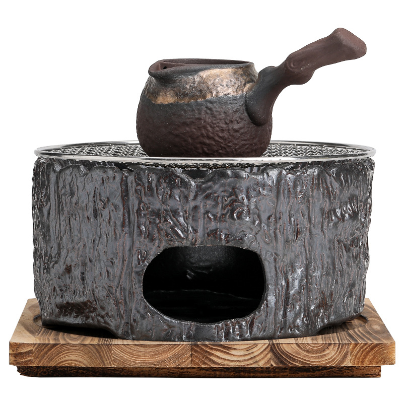 Bếp nấu trà Ấm gốm cổ điển bếp than bếp đun nước bộ ấm pha trà bếp than đốt lửa gốm thô bếp đun trà bếp than bếp Bếp