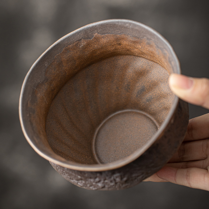 Gốm sứ Muhe Jianshui gốm thô mạ Vàng men sắt Thùng xỉ trà Thùng nước thải Rửa chén Rửa chén đồ trang trí để bàn phụ kiện trà đạo
