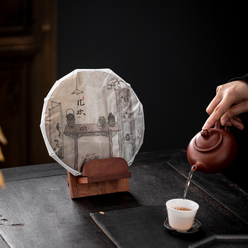 Giá đựng Bánh trà gỗ cẩm lai, bánh trà trắng, Giá đựng bánh trà Pu'er, đồ trang trí, phụ kiện trà đạo Kung Fu