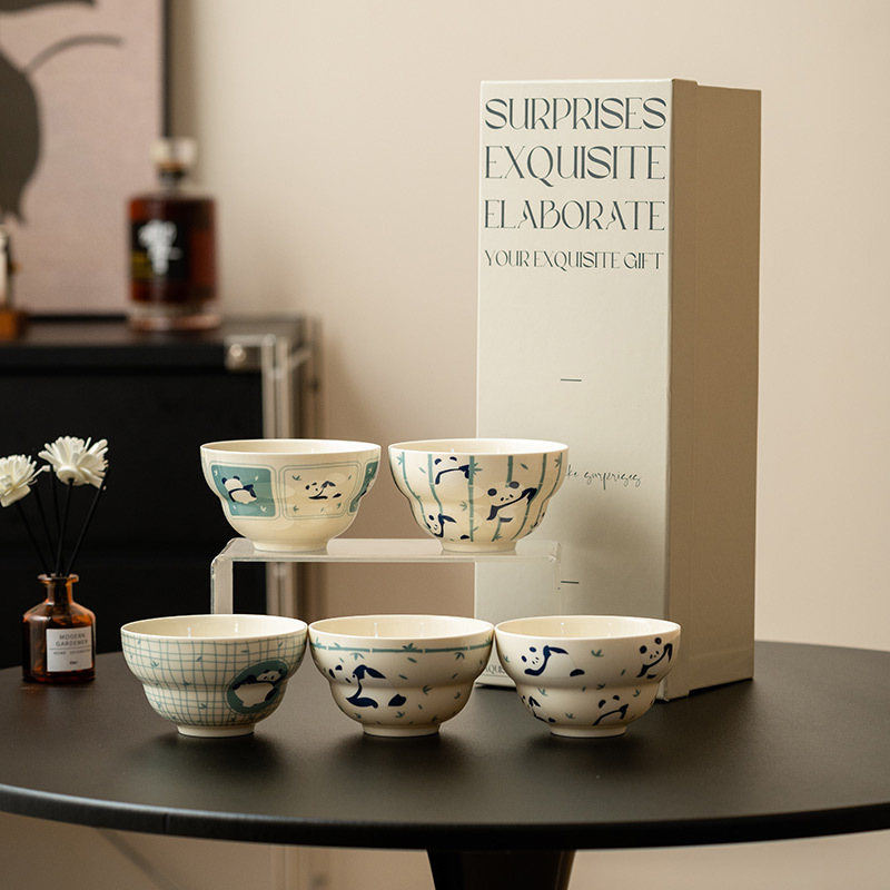 Bát gốm Panda, bát gia dụng, bát sáng tạo cá nhân, bát cơm dễ thương, bát ăn, bát đặc biệt đẹp