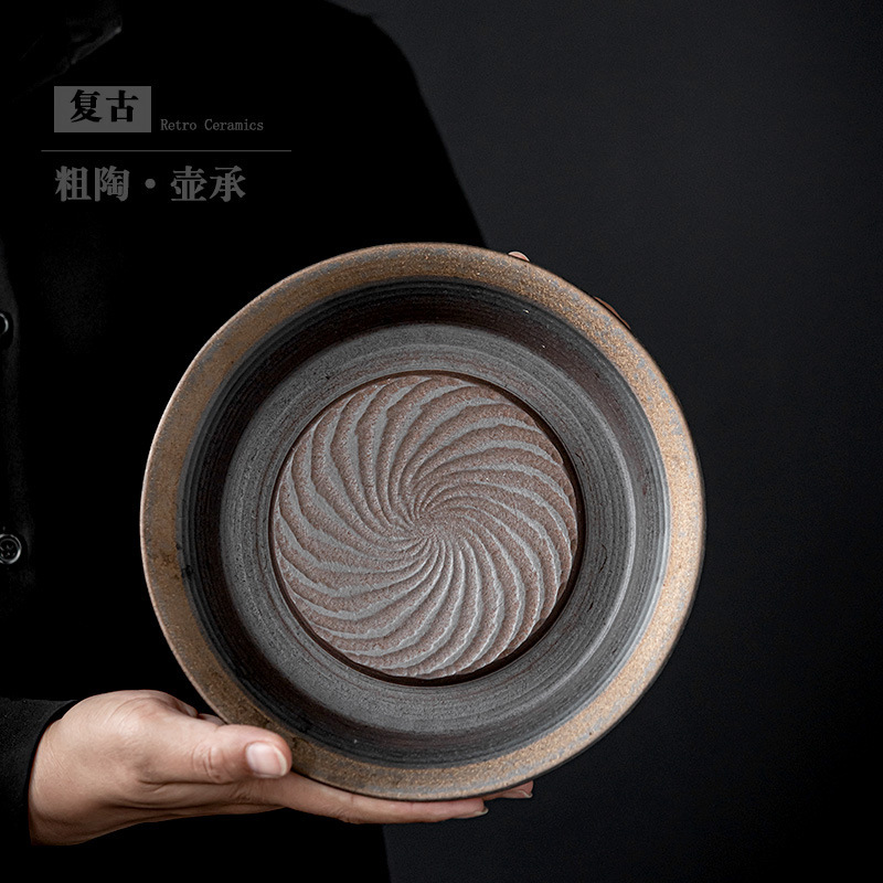 Phụ kiện bộ dụng cụ pha trà gia dụng hình tròn gốm sứ kiểu Nhật