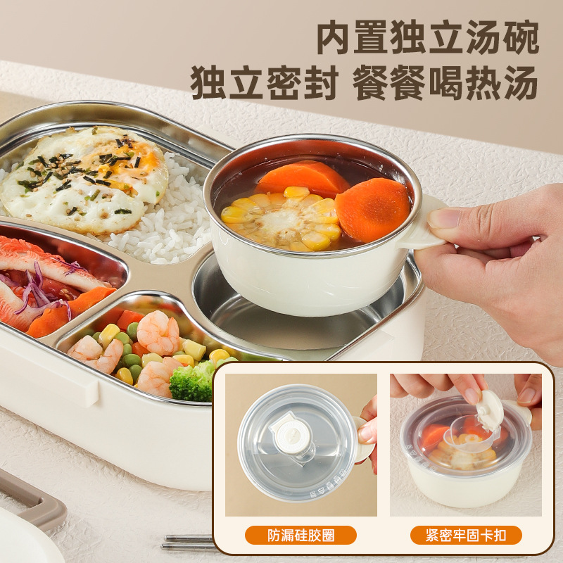 Hộp cơm inox Lezai304 Hộp cơm hộp hộp cơm hộp đựng đồ ăn xách tay nhân viên văn phòng cách nhiệt lò vi sóng
