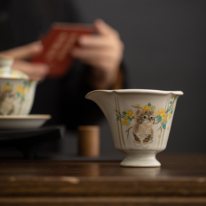 Cốc công bằng gốm sứ Ruyao dụng cụ pha trà gia dụng có thể bổ dưỡng dụng cụ pha trà Kung Fu phụ kiện bán buôn trà cao cấp