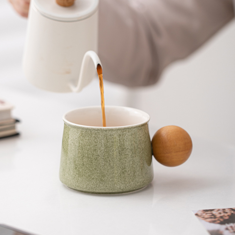 Cốc cà phê bầu trời 250ml cốc gốm cốc uống nước dung tích lớn phong cách ins cốc ăn sáng cốc sữa