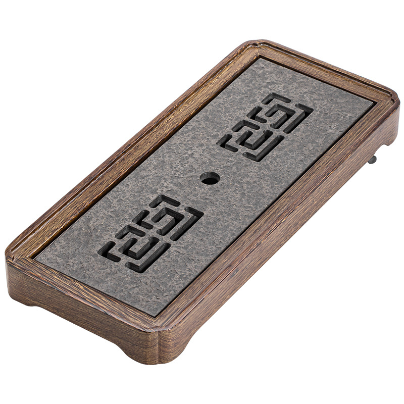 Khay trà đá mun gỗ cánh gà, trữ nước gia dụng đơn giản, bàn trà dùng kép, bàn trà, gỗ rắn, thoát nước, Biển Trà