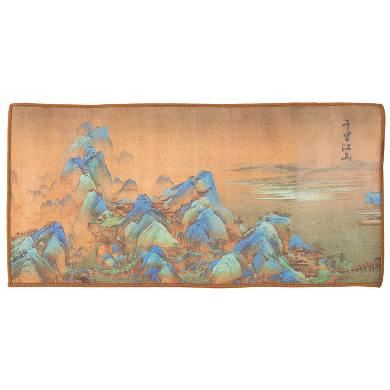 Khăn trà dày thấm nước cao cấp vải trà Trung Quốc trà đạo bàn trà chuyên dụng đệm trà Zen Yi Qianli giang sơn khăn lau