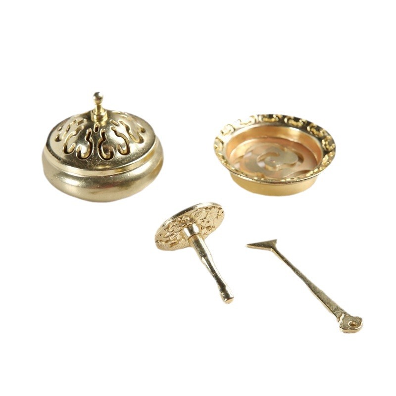 Nhỏ mini cổ hương ấn tích hợp Lò Hương dao Bộ dụng cụ dụng cụ bột hương phương pháp cổ làm bằng tay