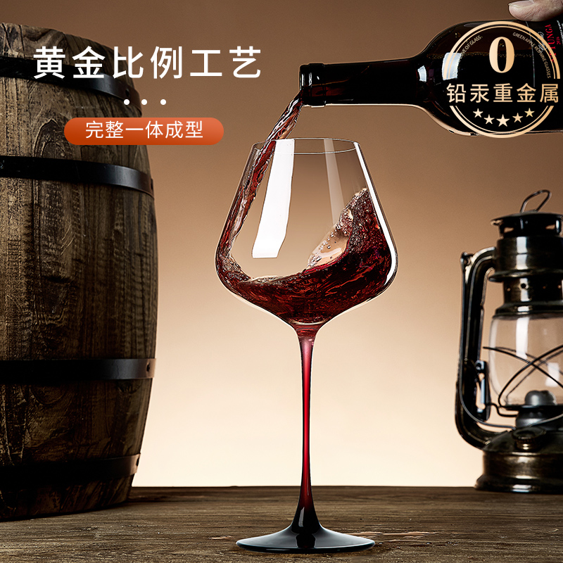 Bán buôn ly rượu vang đỏ thủy tinh đúc liền khối, bình rót rượu cao cấp, bộ rượu vang, ly rượu vang nơ đỏ