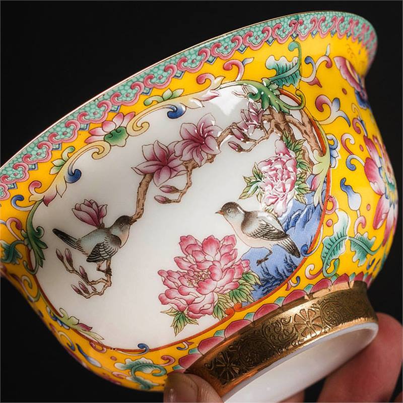 Cốc trà tam tài cỡ lớn tráng men cốc trà ngọc ngọc ngọc bích sứ sứ sứ cốc bán buôn gốm sứ gia dụng chống bỏng