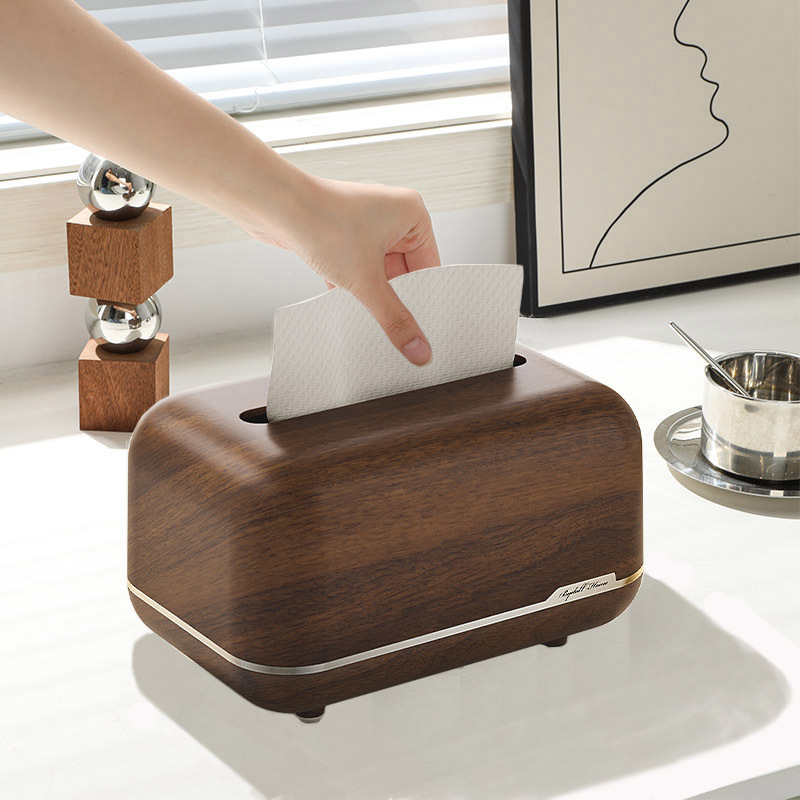Hộp đựng khăn giấy phòng khách để bàn, bàn trà phong cách cổ, hộp đựng giấy hút từ tính lò xo gia dụng sang trọng nhẹ phòng ngủ