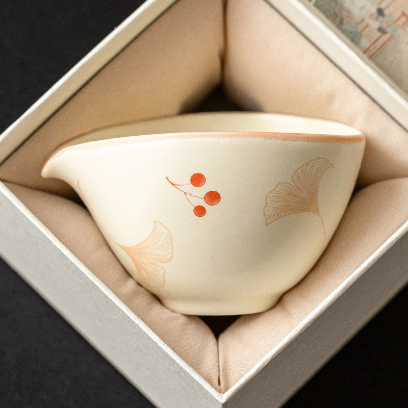 Cốc công bằng bạch quả màu be cốc công bằng gốm mẫu mới 2025 cốc đồng phục tách trà cốc đồng phục gia dụng biển trà cốc đồng phục chịu nhiệt