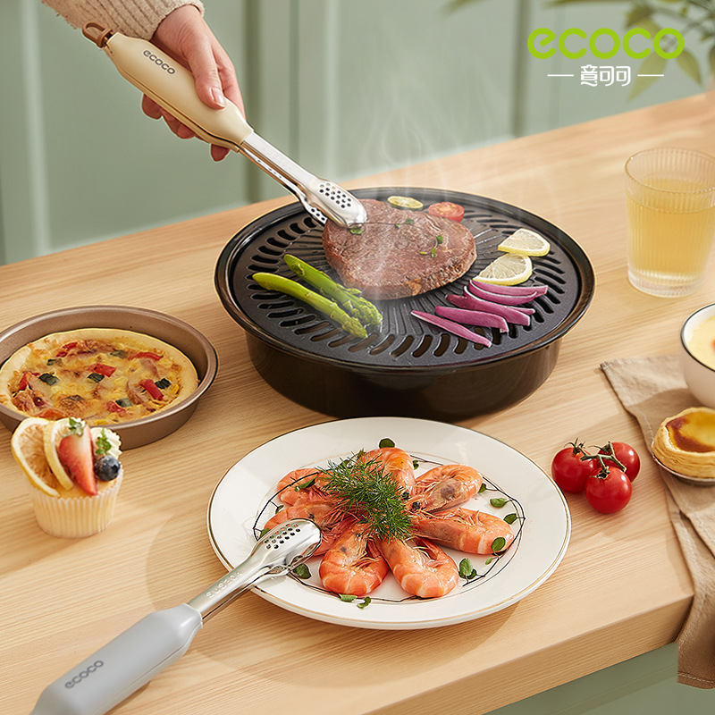 Kẹp thực phẩm Kẹp thực phẩm nhà bếp kẹp silicon inox đặc biệt cho bít tết chiên dụng cụ nướng Thịt Kẹp Nướng chống bỏng