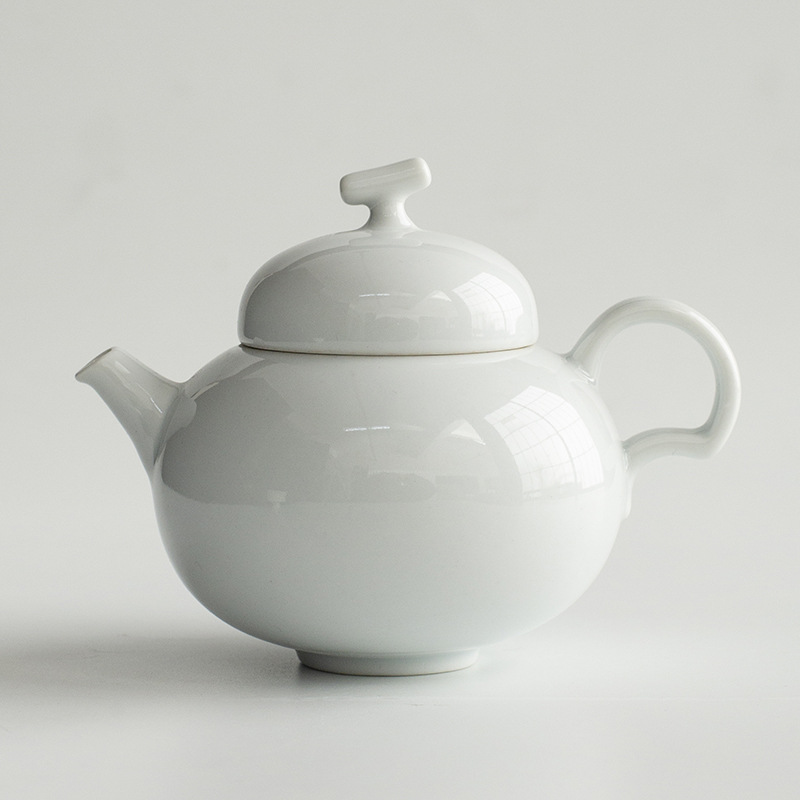 Ấm trà bầu thạch cao ấm trà đơn ấm trà lọc gốm sứ gia dụng dụng dụng cụ trà kungfu màu trơn thủ công ấm trà nhỏ cổ điển