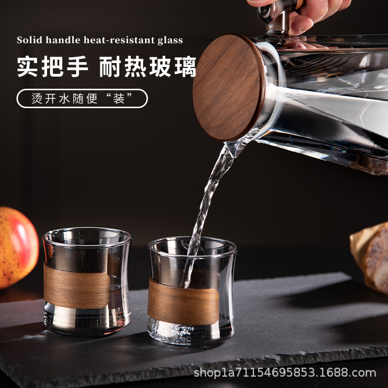 Bộ đồ gia dụng cốc nước thủy tinh sáng tạo cốc pha trà uống nước có giá trị cao cốc pha trà phòng khách chịu nhiệt cao ấm trà