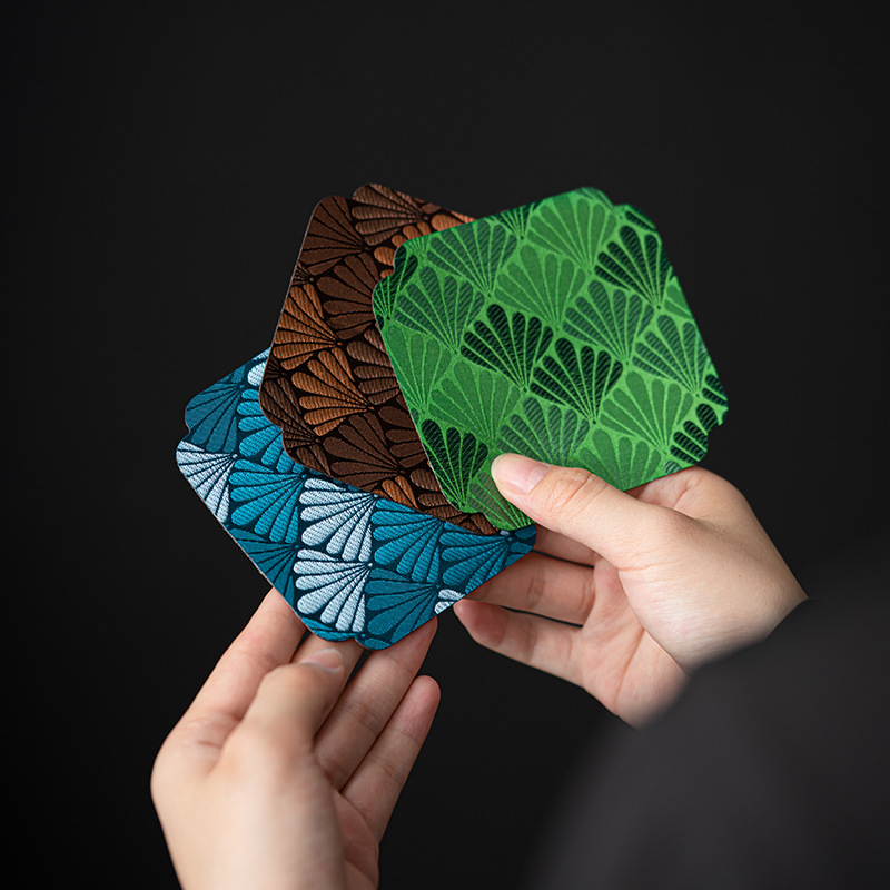 Bán buôn đế lót ly chống nước thổ cẩm phong cách Nhật Bản Phụ Kiện Bộ trà Kungfu Đế đựng ly trà bàn pha khô đế trà gia dụng đế cách nhiệt