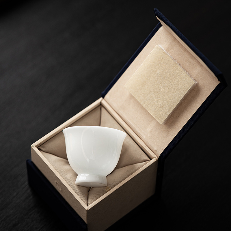 Cốc cao chân sứ ngọc bích loại đá, cốc thơm, cốc trà, cốc trà sứ trắng, cốc cá nhân gia dụng, Bộ trà Kungfu, cốc trà