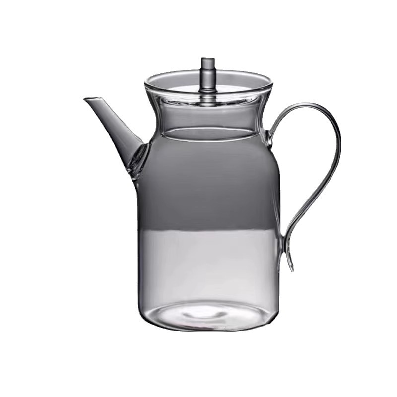 Ấm tay thủy tinh chịu nhiệt độ cao kiểu Nhật ấm trà xanh thủy tinh dày có nắp ấm pha trà