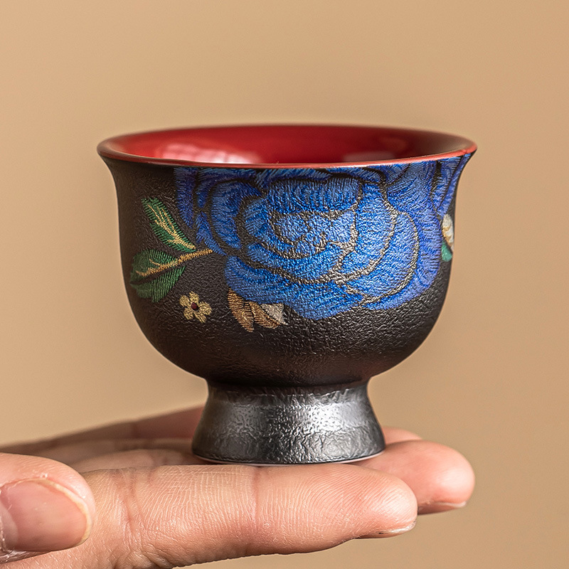 Kesi Hoa nướng cao cấp Cốc chủ nhân Mohua Splendid Cốc đựng trà gốm sứ gia dụng Bộ trà Trà Kung Fu Cốc trà