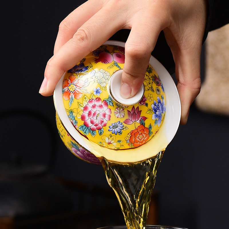 Cốc trà cốc trà cốc trà cốc trà gia dụng cao cấp có nắp dùng cho gia đình bộ trà bán buôn