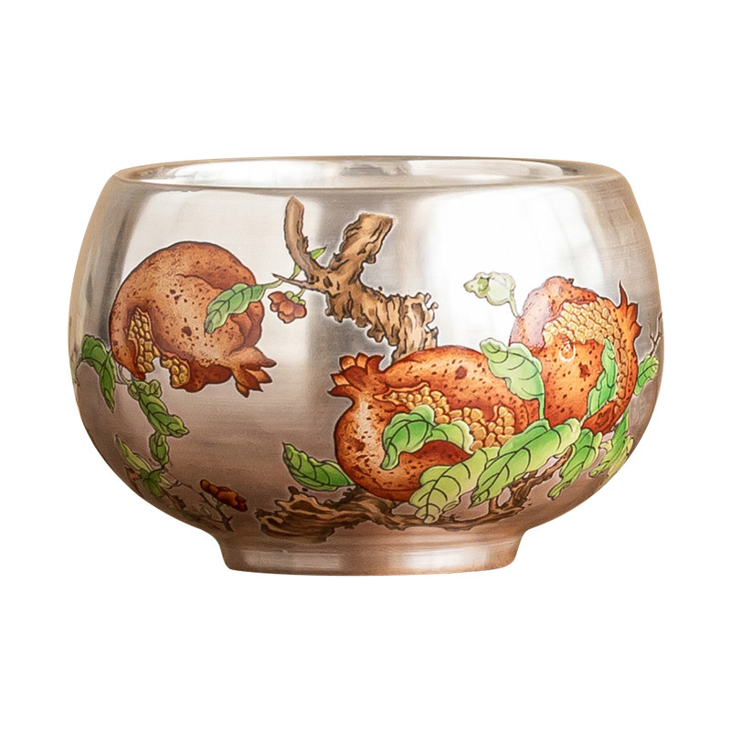 Cốc trà thiền kiểu Trung Quốc 999 cốc chủ nhân mạ bạc đa tử cốc thiền đa tử cốc trà cốc trà gốm sứ cốc đơn