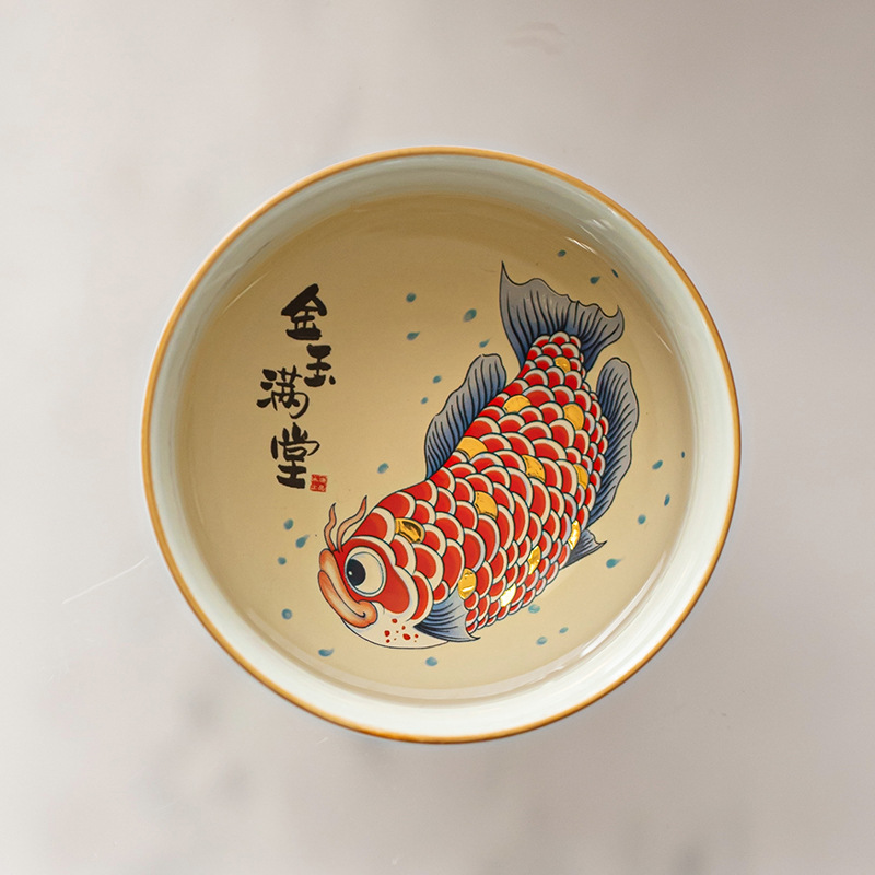 Cốc chủ nhân màu xám thực vật, tách trà đơn, tách trà, tách trà vàng ngọc, cốc trà Pu'er dung tích lớn, cốc trà ngon