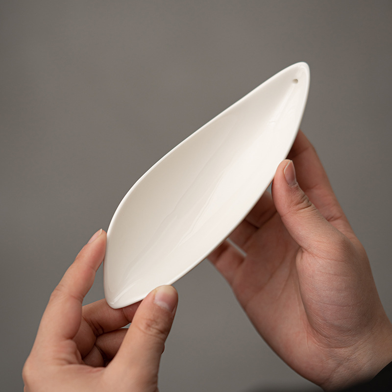 Đồ sứ trắng Dehua tri ân trà sen gốm sứ muỗng cà phê Bộ trà Kung Fu sứ ngọc trà đạo Trà đạo phụ kiện dạy học nghệ thuật