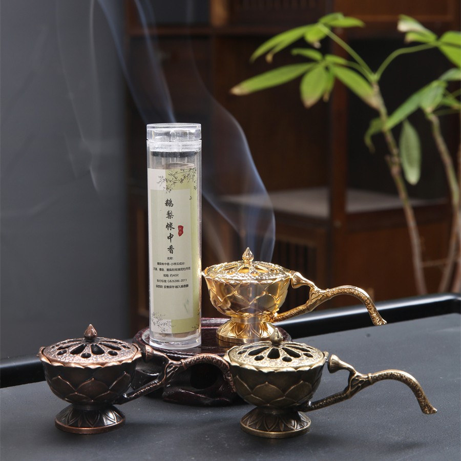 Bếp cầm tay hoa sen lư hương hợp kim Xiaoxiangyun không dính gỗ đàn hương làm sạch không khí, hương thơm lâu dài trong nhà