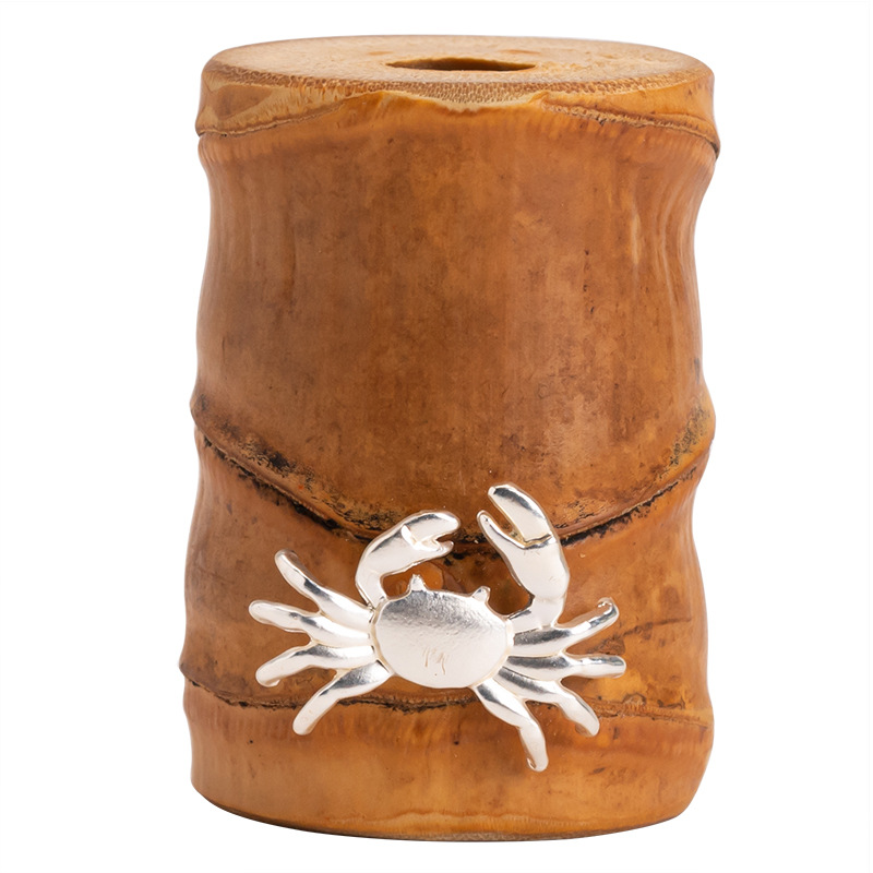 Luo Han tre gốc tre Nắp ấm nắp ấm trà nắp nhỏ màu bạc bàn trà cao cấp đồ trang trí cao cấp