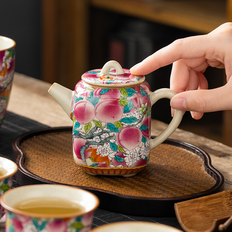 Ấm trà hình vuông Ruyao Wantao Ấm trà pha trà gia dụng cao cấp tinh tế 2024 mới ấm trà đơn bán buôn