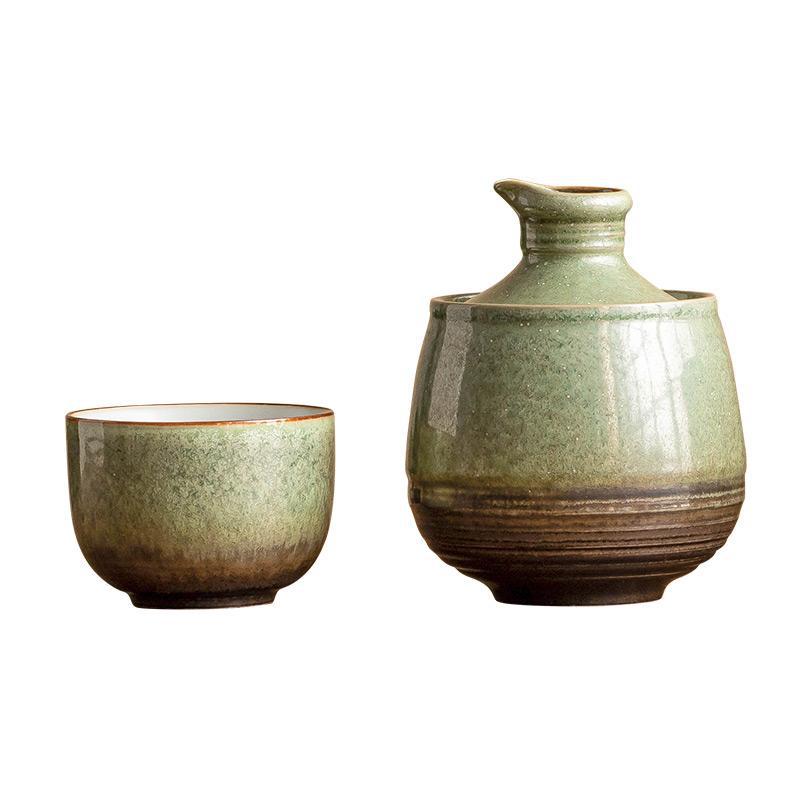 Đồ hâm rượu bằng gốm biến đổi lò nung bầu trời đầy sao màu xanh lá cây bình đun rượu nóng bình đun rượu gia dụng bình đun rượu