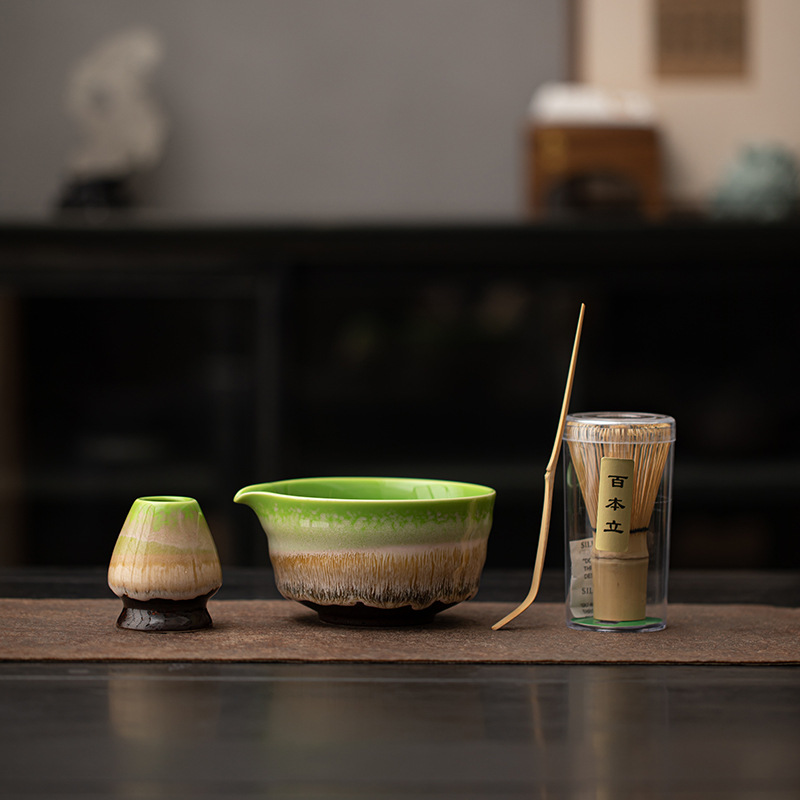 Dụng cụ đặt trà thời Tống cổ điển kiểu Nhật, bình đựng trà, bát Matcha Baibenli, phụ kiện trà đạo gia dụng, dụng cụ trà sứ