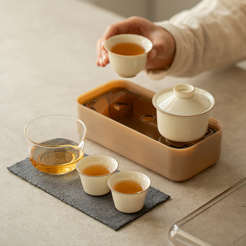 Bộ trà lưu trữ du lịch ngoài trời đóng hộp cầm tay tinh tế Chupu