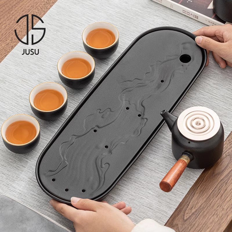 [Giảm giá thông quan đặc biệt] Bộ ấm trà Kung Fu gia dụng văn phòng hiện đại Trung Quốc khay trà hộp quà tách trà