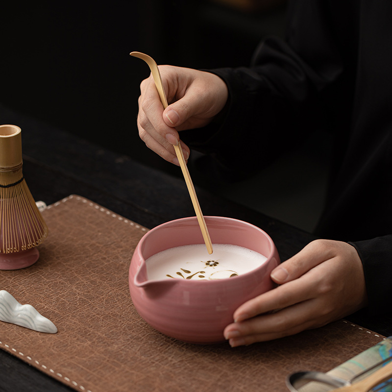 Bộ bốn mảnh Matcha cổ xưa, phụ kiện trà đạo trà gốm sứ Nhật Bản, dụng cụ trộn, bát trà, bình trà đứng Baibenli