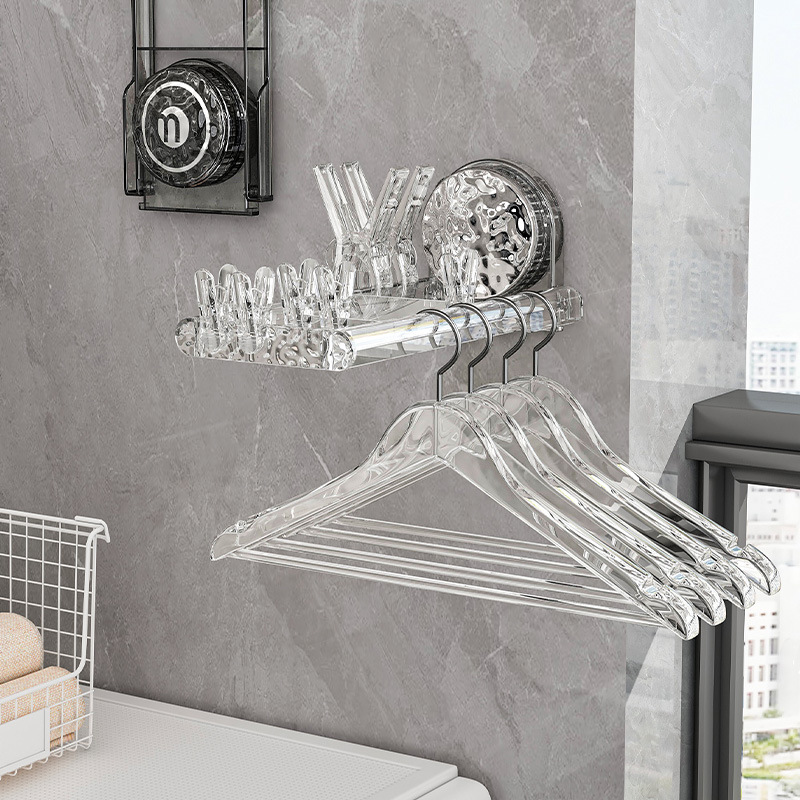 Móc treo treo cốc hút đựng đồ gia dụng móc có thể gấp gọn cho ban công không đục lỗ gia dụng