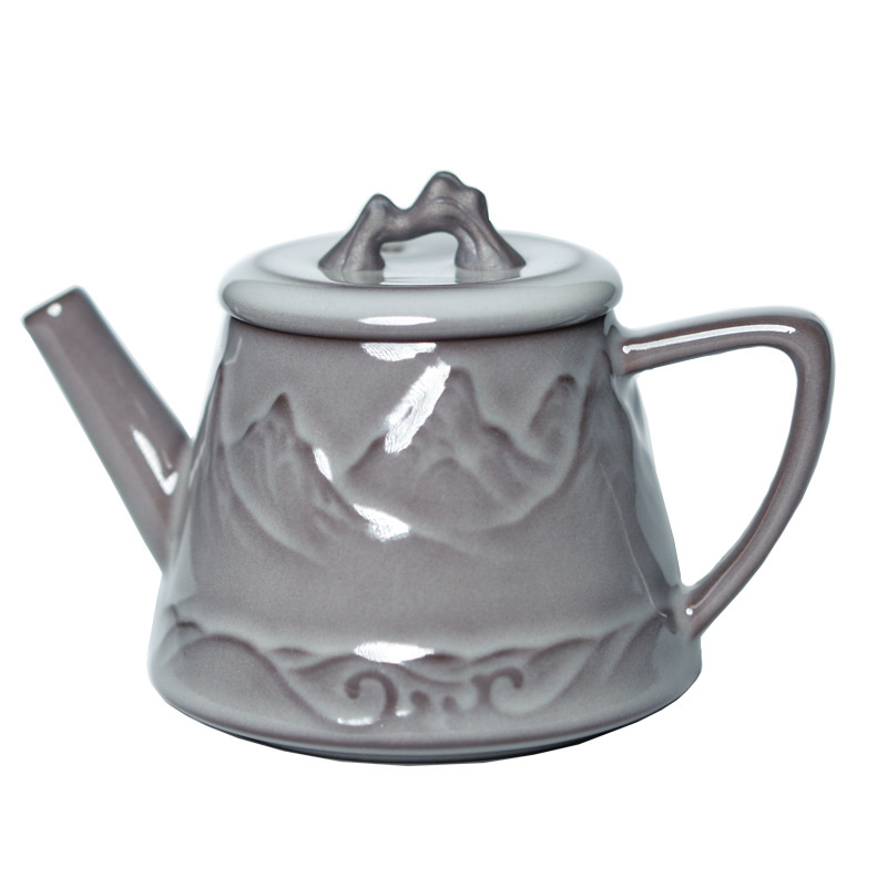 Bộ trà Kung Fu bằng men ngọc Wu Jun Long Tuyền mẫu mới năm 2025, ấm trà cao cấp hoàn toàn thủ công, ấm đơn, hộp quà