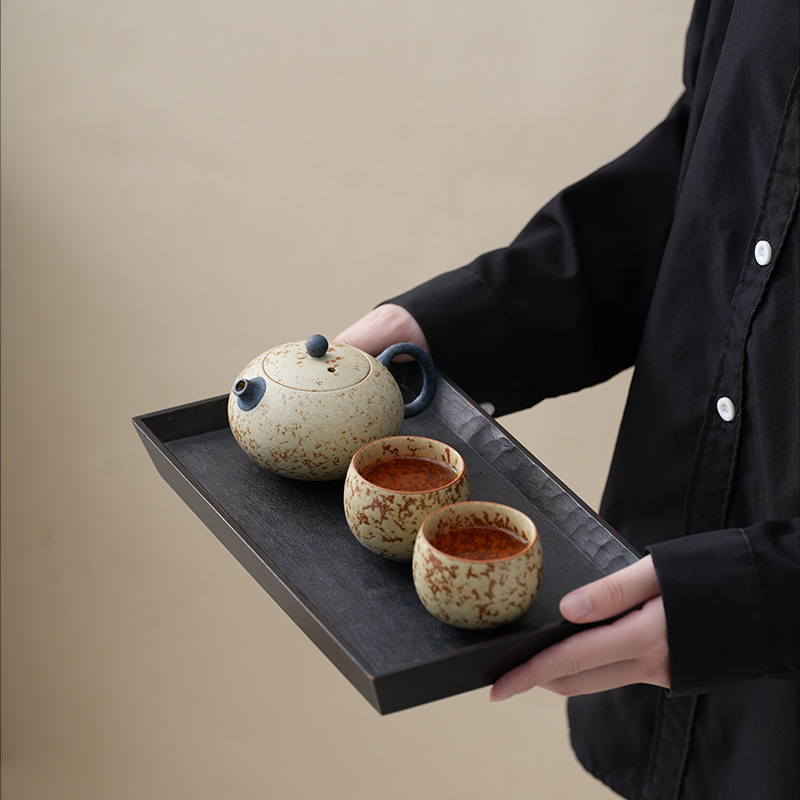 Ấm đá lửa đỏ Xi Shi một ấm hai chén bộ trà Kung Fu ấm pha trà gia dụng văn phòng bộ trà cao cấp họa tiết tặng quà