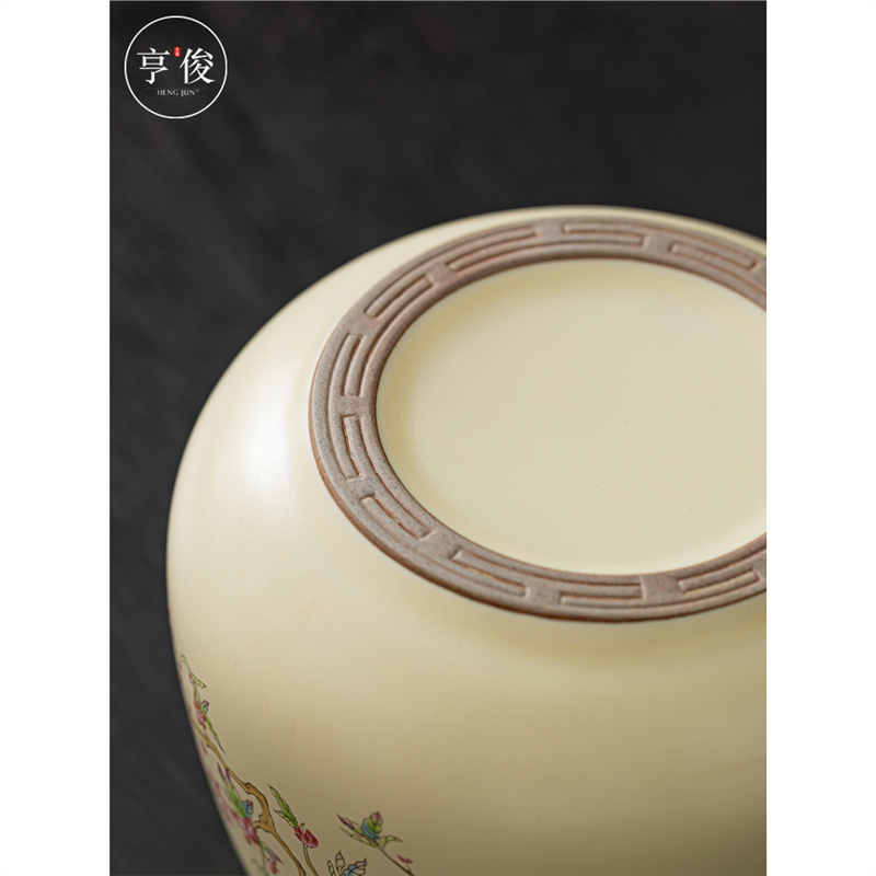 Thùng bã trà, thùng rửa trà sứ hoa tử đằng, thùng đựng bã trà gia dụng, thùng đựng trà để bàn, phụ kiện thùng nước thải, cỡ lớn