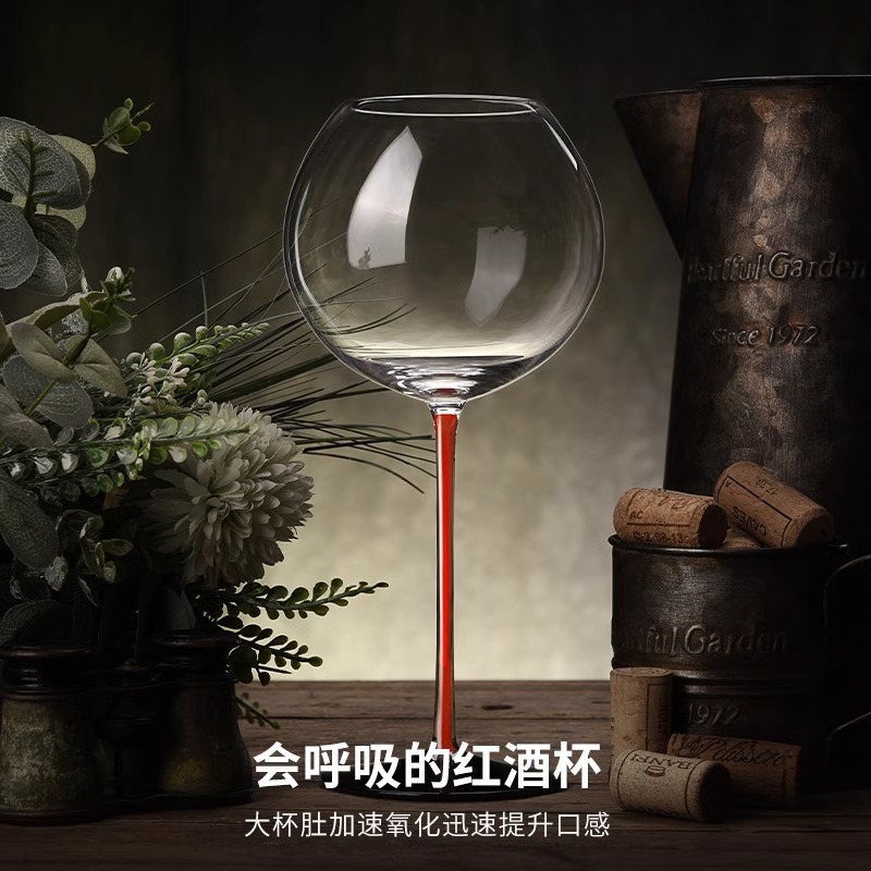 Ly rượu vang đỏ Burgundy phong cách Châu Âu, ly nước cao cấp sang trọng cỡ lớn, ly pha lê, bộ đồ uống sáng tạo, một cặp