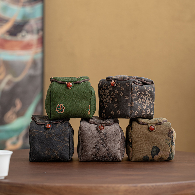 Sợi Xiangyun cao cấp cốc chủ nhân túi đựng cốc trà túi đựng cốc đơn gia dụng xách tay ngoài trời túi bảo vệ dụng cụ trà túi vải cốc