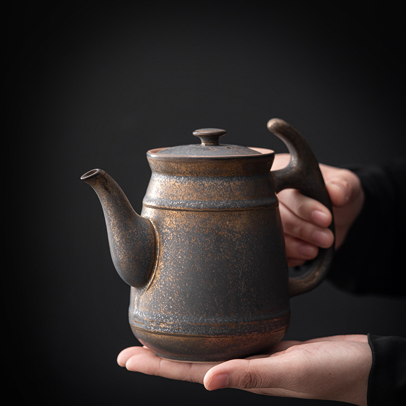 Ấm trà cổ điển ấm trà gốm sứ gia dụng dung tích lớn ấm trà lớn ấm trà hoa dùng cho nhà hàng ấm trà bộ ấm bán buôn