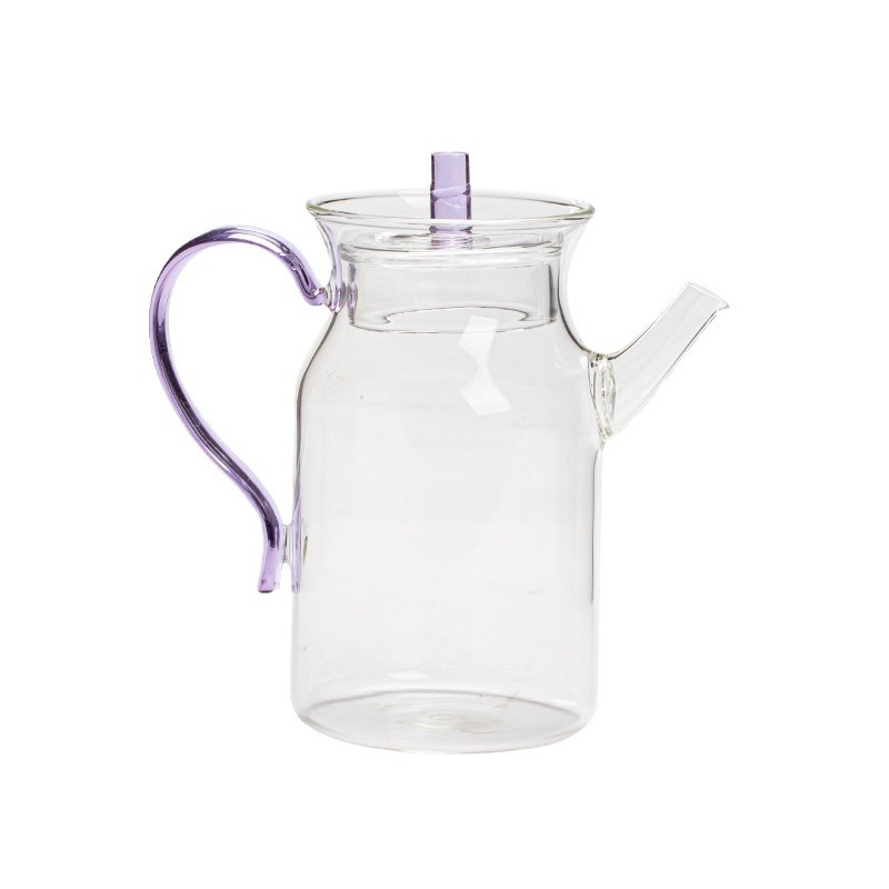 Ấm trà lọc có lỗ bóng cổ kiểu Nhật ấm trà ấm trà ấm trà pha trà xanh đỏ trong suốt có nắp ấm tay cầm Kèn nhỏ