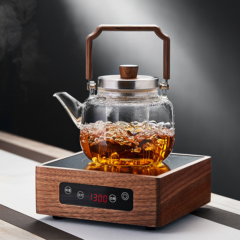 Dụng cụ nấu trà hấp chuyên dùng cho bếp gốm điện chịu nhiệt độ cao Ấm đun nước thủy tinh thủ công dung tích lớn gia dụng Ấm trà đơn