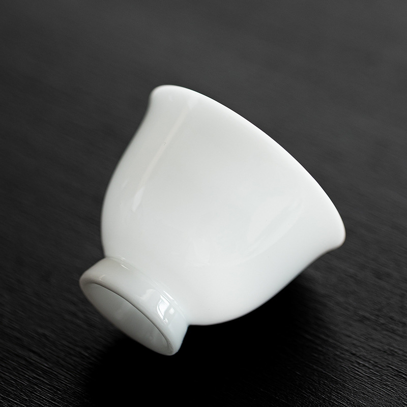 Cốc cao chân sứ ngọc bích loại đá, cốc thơm, cốc trà, cốc trà sứ trắng, cốc cá nhân gia dụng, Bộ trà Kungfu, cốc trà